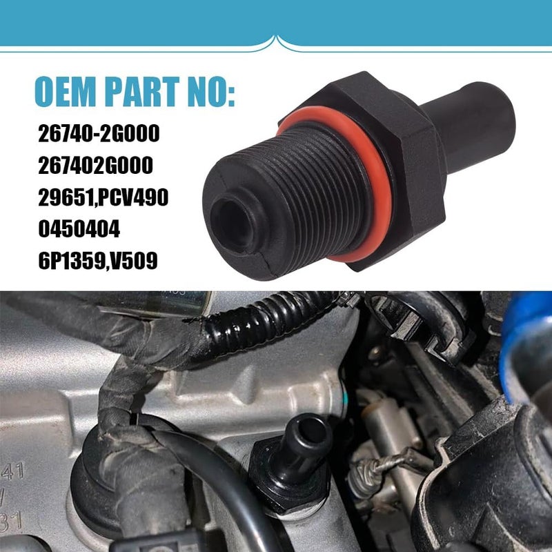 PACLVIO PCV Exhaust Control Valve, 26740-2G000 045-0404 Engine Intake Manifold Runner Control Motor, Positive Crankcase Ventilation Valve Replacement for GT Genesis Coupe Kona Santa Fe Tucson (1PCS) - Image 3